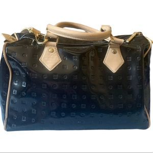 Arcadia Vintage Italian genuine black patent leather cross body purse